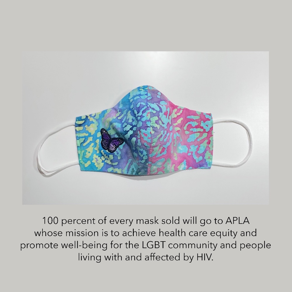 Face Mask (Reversible) Purple Wave Butterfly